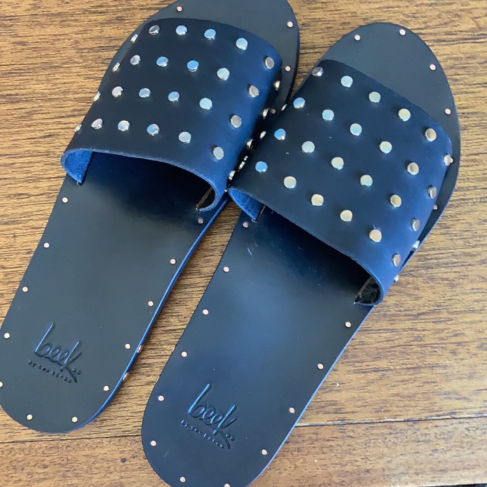 Beek Black Studded Women's Sandals